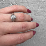 Deco Diamond Cluster in Lacy 18k White Gold Ring