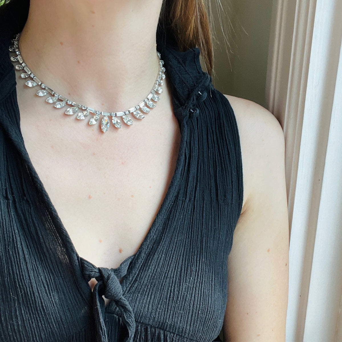 Mid-Century Rhinestone Choker Signed Kramer