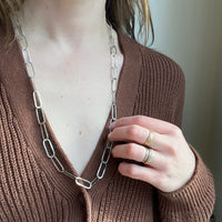 Recycled Sterling Silver Chain with Flat Oval Links