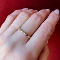 Slender Seven Diamond Band in Yellow Gold