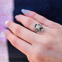 NYE Sterling Silver Dogwood Flower Ring