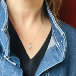 Darling Gold Flower Pendant with Opal Petals