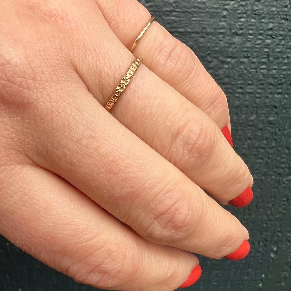Blush Engraved Band
