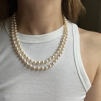 Kohle & Co. Double Strand of Pearls with Diamond Clasp