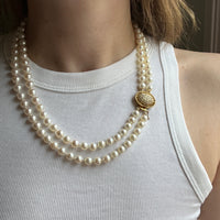 Kohle & Co. Double Strand of Pearls with Diamond Clasp