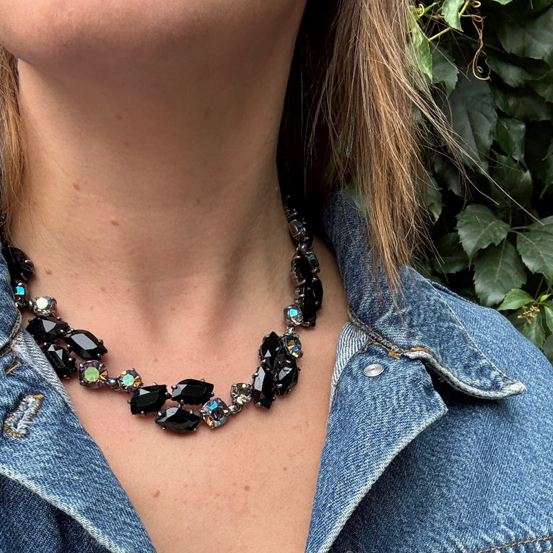 Dark Sparkle Rhinestone Necklace by Schiaparelli