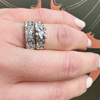 Lucky Clover NOS Old Mine Cut Diamond Two-Tone Gold Wedding Set