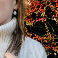 Georgian Man & Woman Cameos in Gold & Pearl Earrings