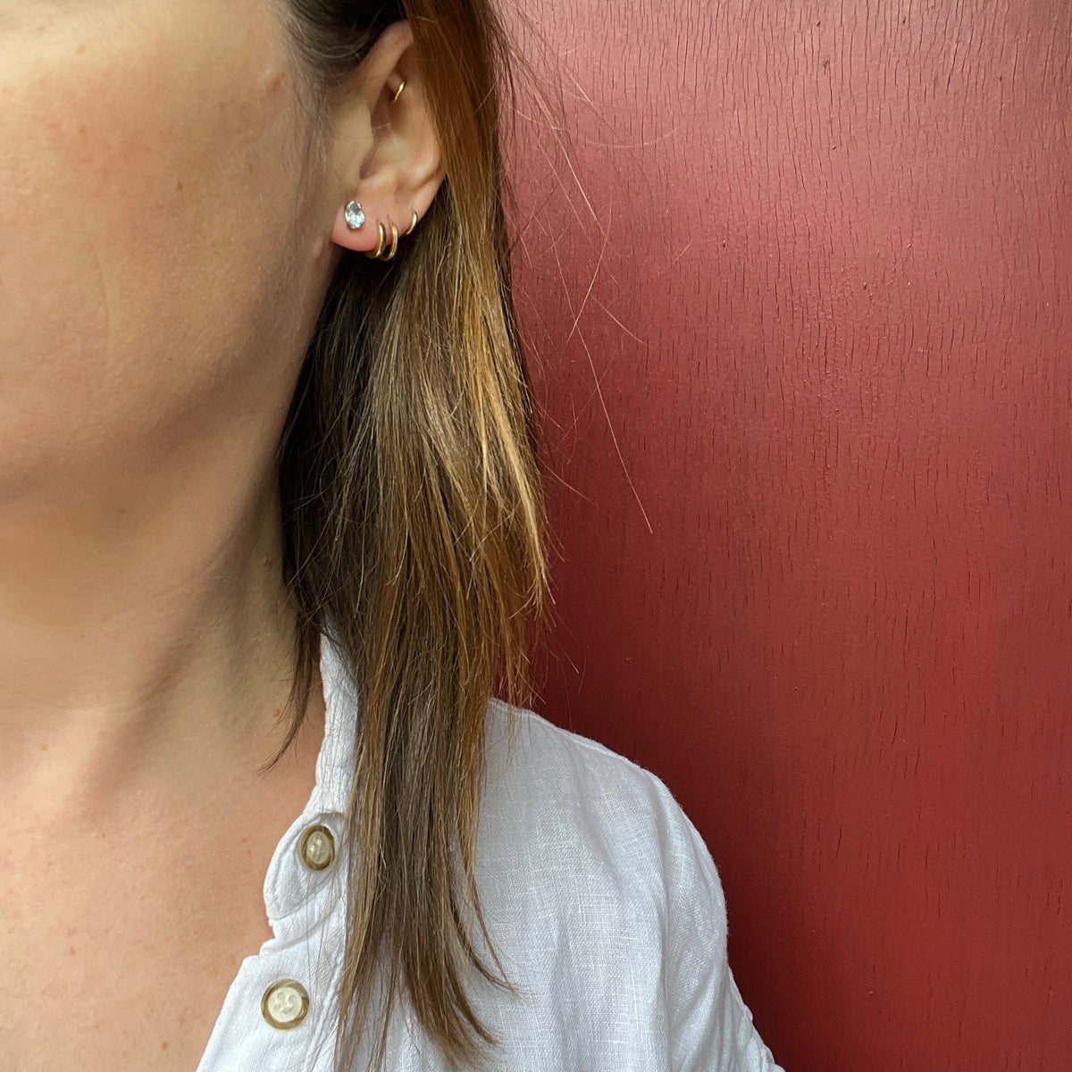 Baby Blue 0.99tcw Oval Aquamarines in White Gold Studs by 720
