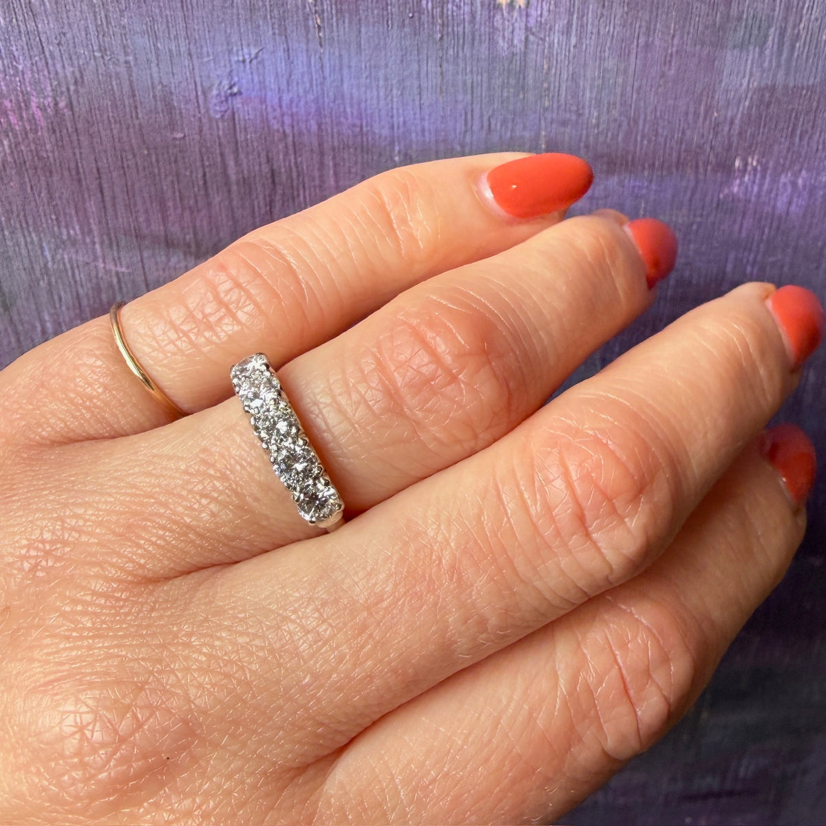 Luxe Platinum and Diamond 1950s Band