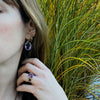 Succulent Amethyst & Gold Victorian Drop Earrings