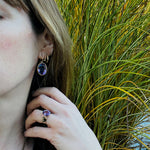 Succulent Amethyst & Gold Victorian Drop Earrings