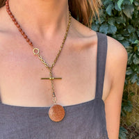 Glittery Edwardian Goldstone Pendant