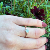 Charismatic Old Mine Cut Diamond in Gold Solitaire