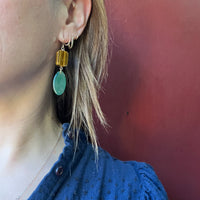Sylvan Green Agate & Tigers Eye Earrings by Brin