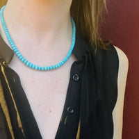 Stunning Graduated Turquoise Beads with 22k Clasp