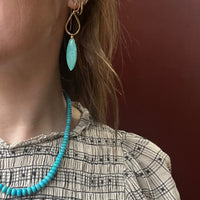 Cairo Turquoise Navettes & Gold Earrings by brunet