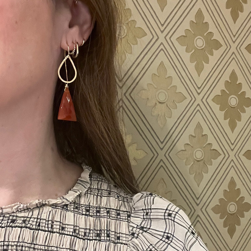 Cairo Gold & Carnelian Earrings by brunet