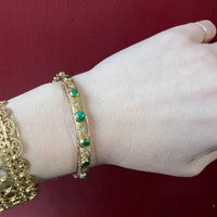 Mid-Century Jade & Diamond-Set Gold Bangle