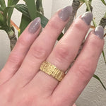 Buttery 18k Gold Band with Roman Motif