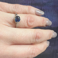 Fleur-de-Lis Art Deco Sapphire Solitaire Ring