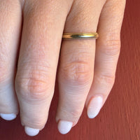 Slim Half Round 14k Gold Band with Milgrain Edge