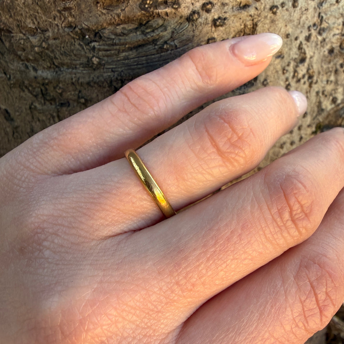 Antique 22k Gold Half Round Band Size 5.75