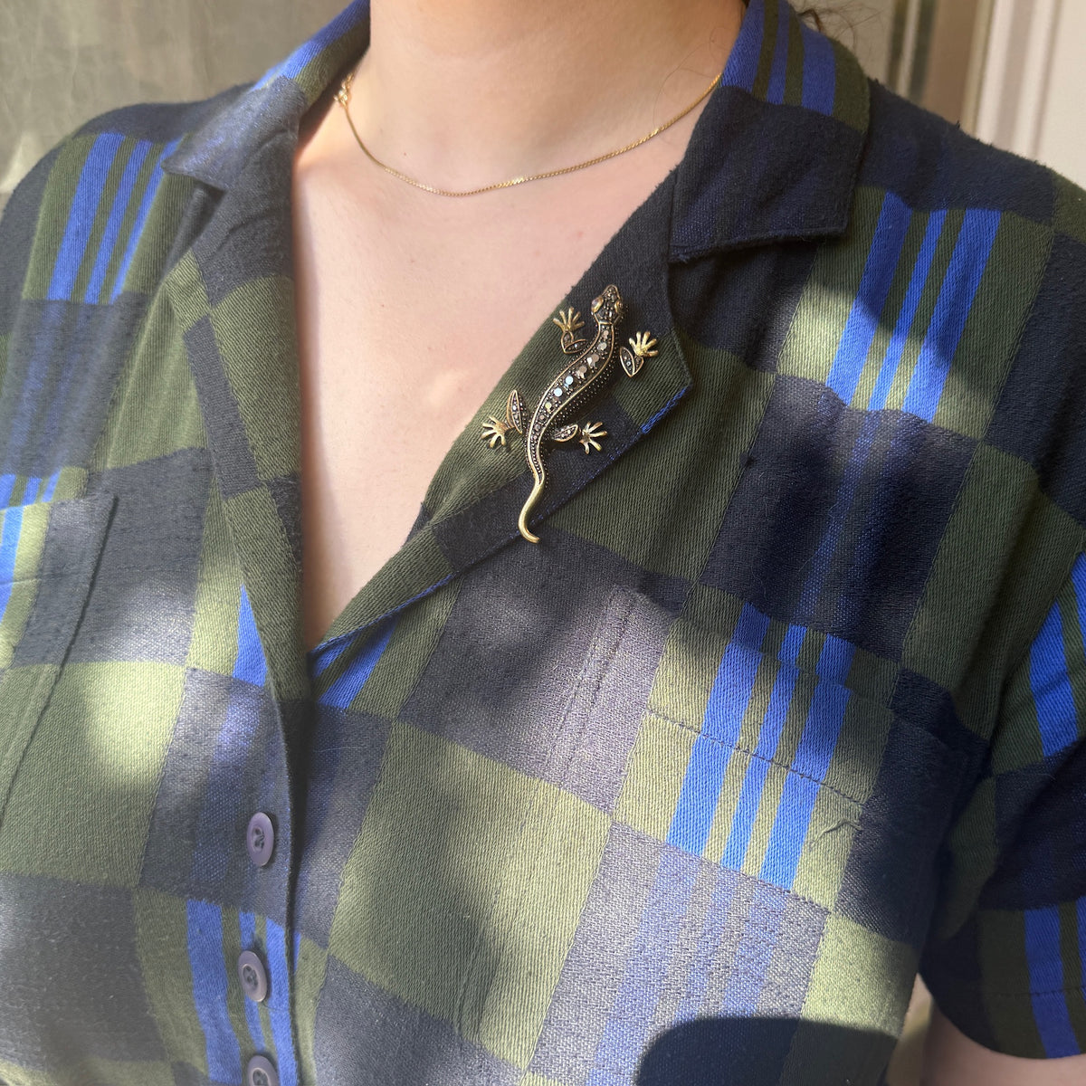 Golden Gecko Brooch by Lia Sophia