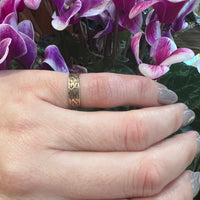 Twining Vines Engraved Gold Size 3.5 Cigar Band