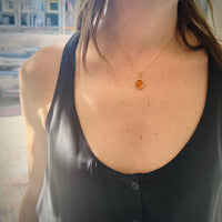 Torrid Italian Orange Garnet & Diamond Necklace