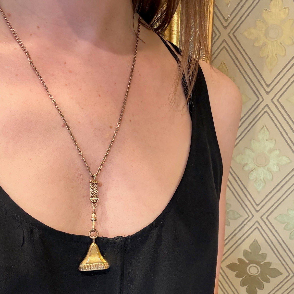 Graceful Neoclassical Gold Fill Fob