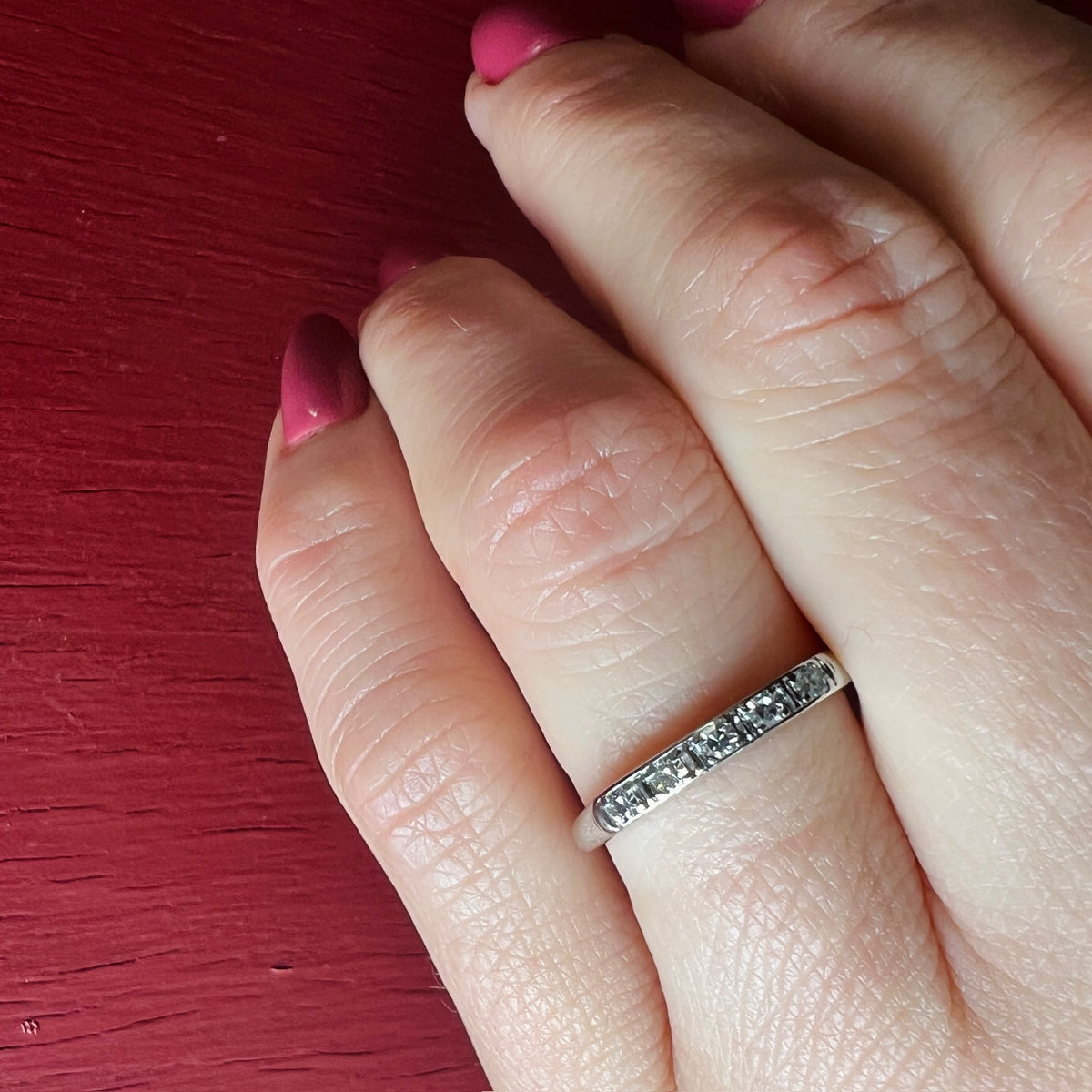 Timeless Five Diamond & Platinum Wedding Band