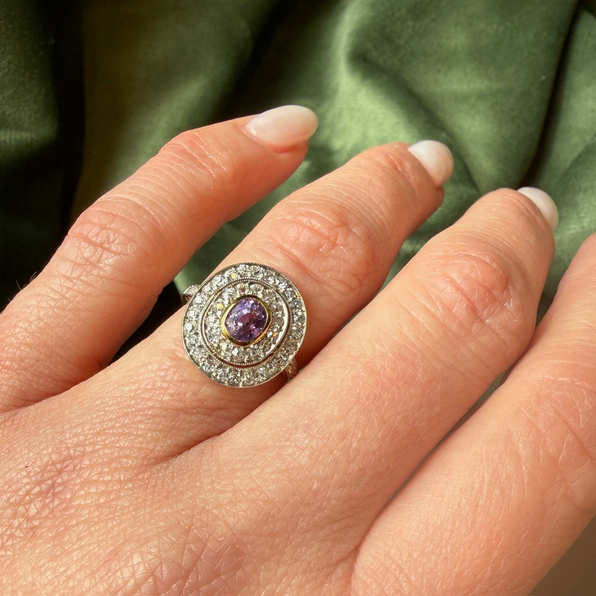 Gorgeous Edwardian Pink Sapphire Diamond Ring