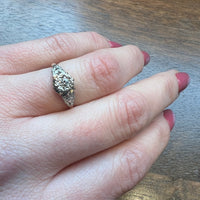 Star Set Diamond Engagement Ring Platinum & 18ct Gold