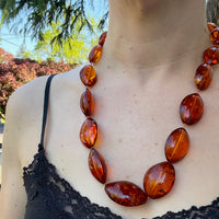 Big & Bold Graduated Amber Bead Necklace