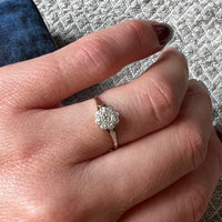 English Art Deco Floral Diamond Cluster Ring