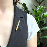 Star-Set Turquoise in Gold Bar Pin