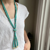 Double-Strand Turquoise Heishi Beads with Jacla