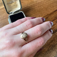 Sentimental English Locket Ring in 9ct Gold