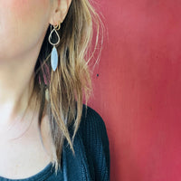 Cairo Blue Lace Agate & White Gold Earrings by brunet