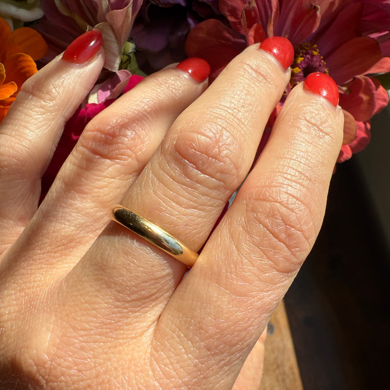 Art Deco Era 14k Gold Half Round Band Size 7.25