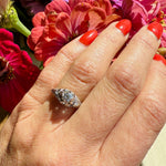 Holly Leaves White Gold Filigree & Diamond Ring