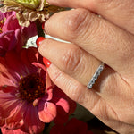 Tasteful Diamond & Platinum Retro Wedding Band