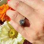 Tranquil Aquamarine & Diamond White Gold Filigree Ring