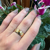 Wide 14k Gold Shallow Half Round Band Size 7.5