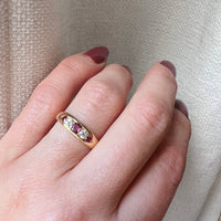 Radiant Ruby & Diamond Band in English 18ct Gold