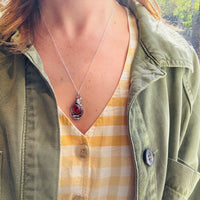 Leafy Amber & Sterling Silver Necklace