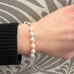 Baroque Cultured Pearl Bracelet with Sterling Filigree Clasp