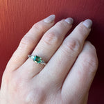 Emerald-Cut Emerald & Diamond Platinum Ring by 720