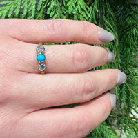 Dainty Victorian Turquoise & Diamond Trilogy Ring